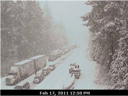 Snowfall at Hwy 4 pullout